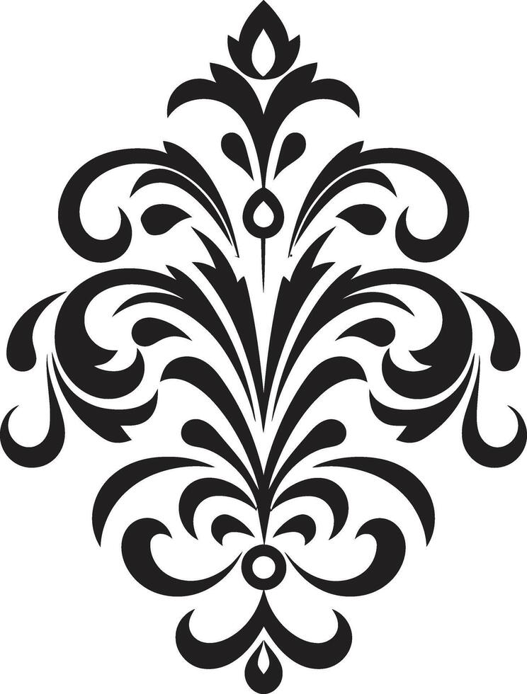Chic Elegance Decorative Element Intricate Symmetry Black vector