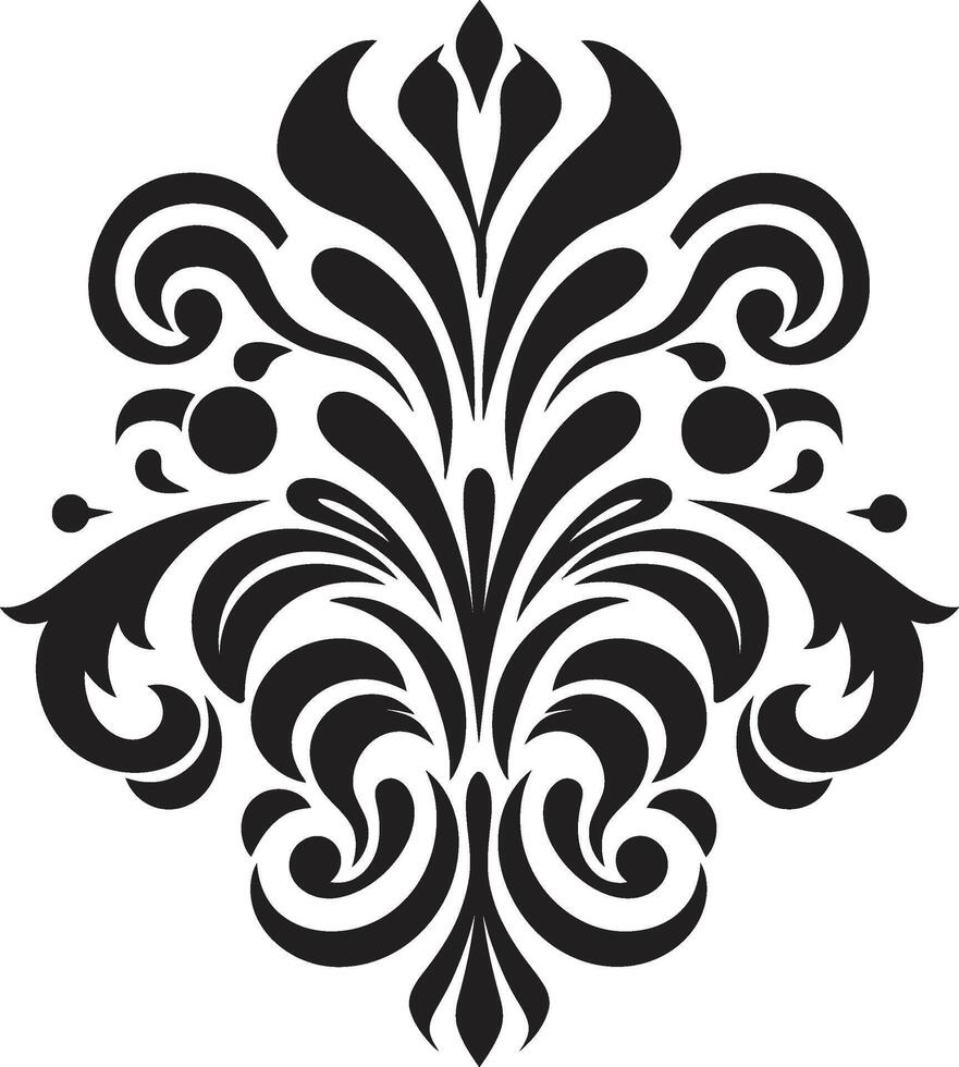 Intricate Elegance Black Timeless Ornament Element vector