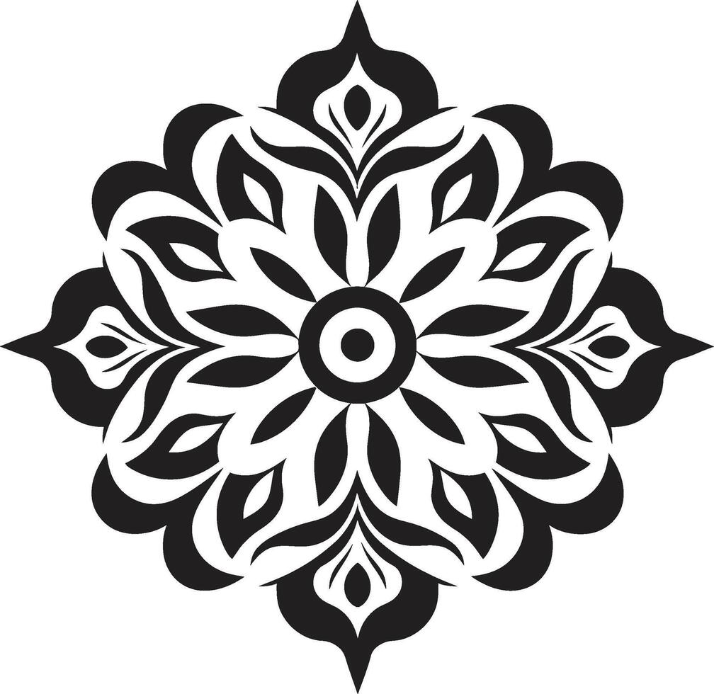 sofisticado encanto minimalista ornamento negro vector