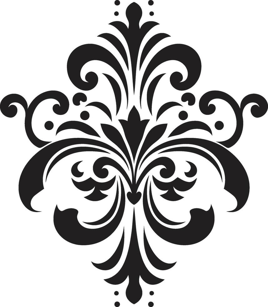Chic Sophistication Black Ornament Elegant Detailing Element vector