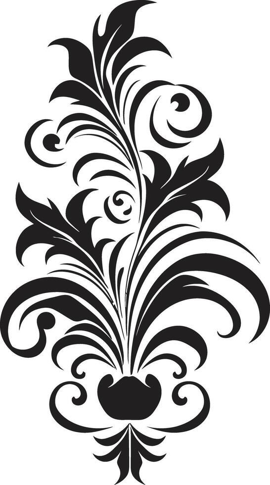 Delicate Embellishment Black Ornamental Timeless Adornment Element vector