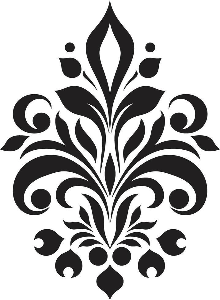 Timeless Charm Decorative Intricate Style Black Ornament vector