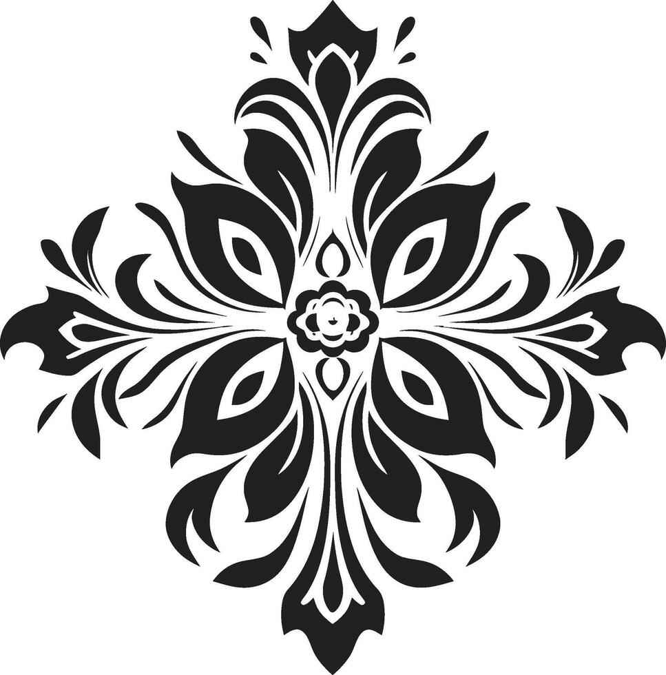 Delicate Embellishment Decorative Timeless Adornment Black Ornament vector