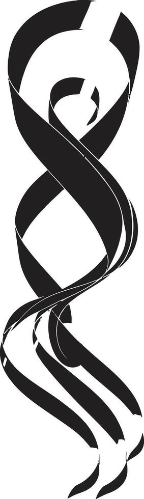 Refined Ribbon Artistry Black Ribbon Vintage Elegance Black Ribbon Element vector