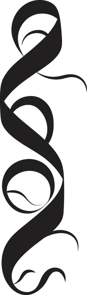Graceful Ribbon Patterns Black Detailed Sophistication Ribbon Emblem vector