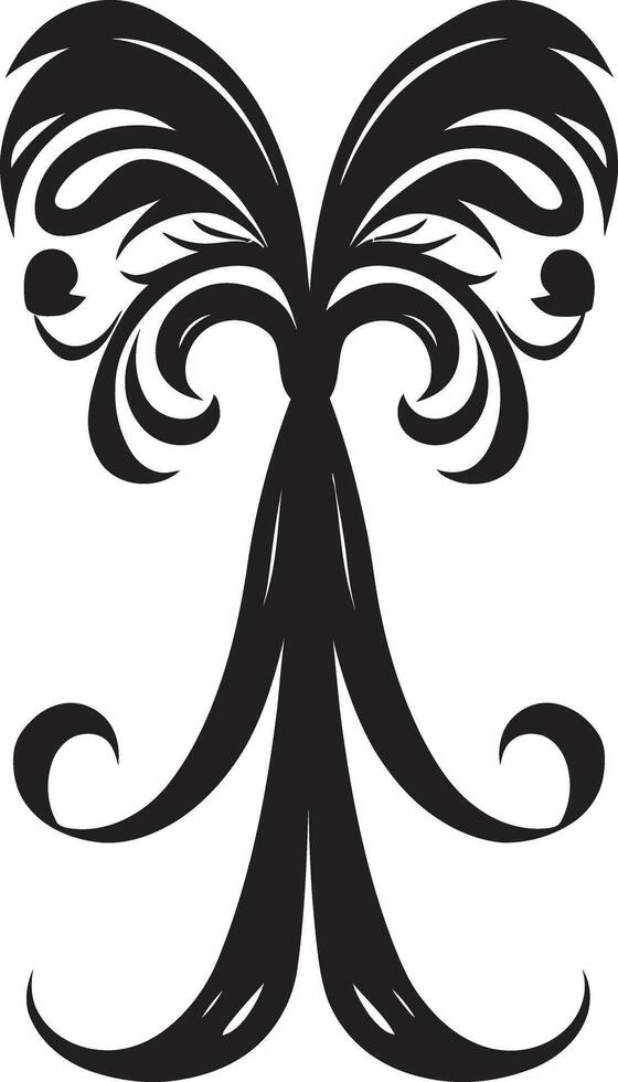 Artistic Elegance Ribbon Timeless Symmetry Black Emblem Ribbon vector