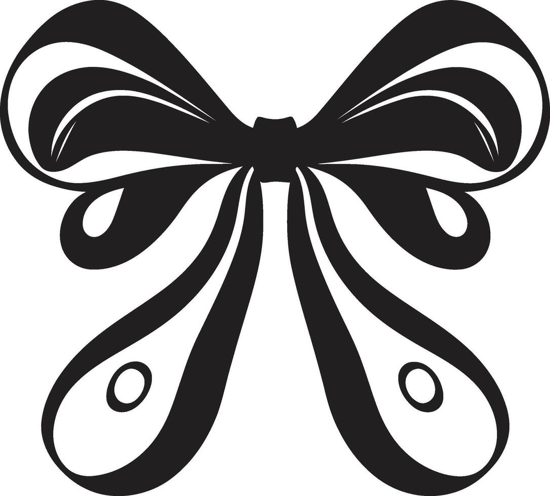 Refined Ribbon Sophistication Black Emblem Timeless Ribbon Adornment Decorative vector
