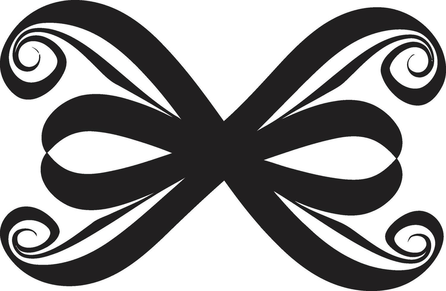 Chic Ribbon Ornamentation Black Elegant Ribbon Spirals Decorative vector
