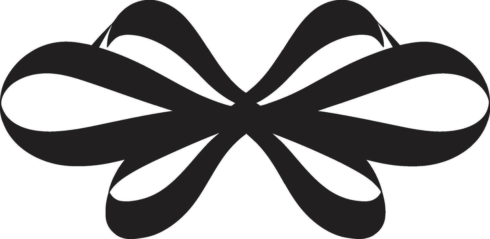 Minimalist Flourish Decorative Ribbon Subtle Embellishment Black Ribbon vector
