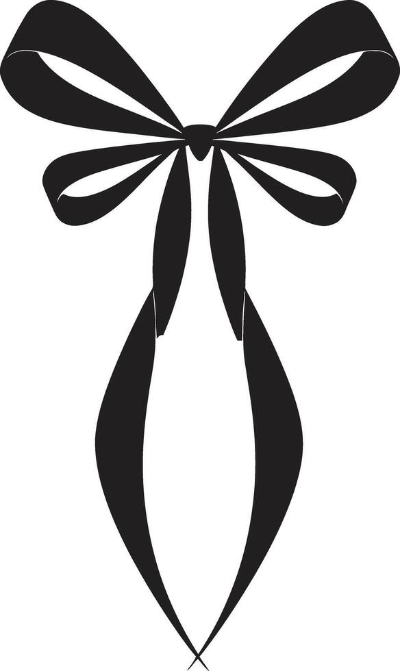 Stylish Ribbon Elegance Black Emblem Chic Ribbon Patterns Decorative Black vector