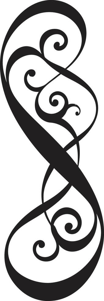 Intricate Ribbon Patterns Element Minimalistic Ribbon Detail Black Emblem vector