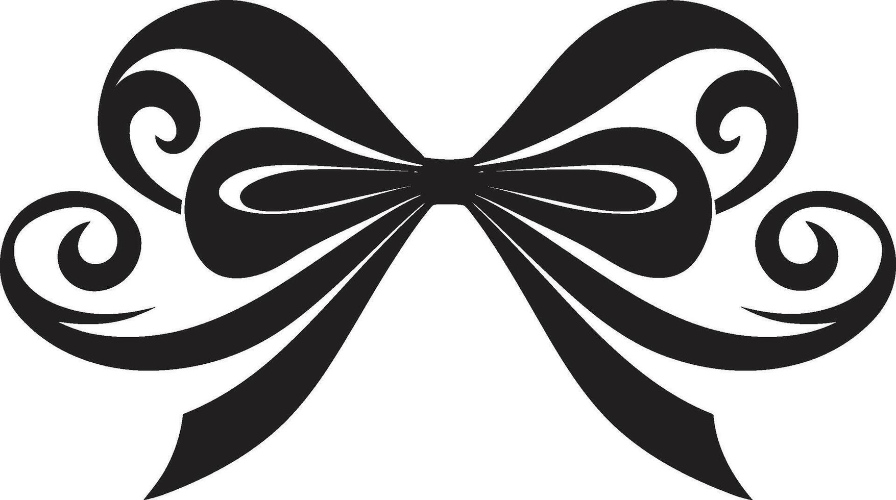 Subtle Embellishment Black Ribbon Elegant Curves Black Ribbon vector