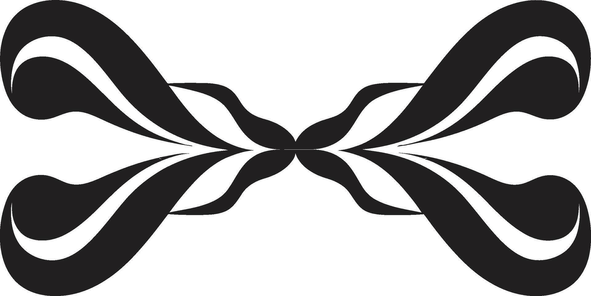 Vintage Elegance Black Ribbon Element Graceful Ribbon Detailing Decorative Emblem vector