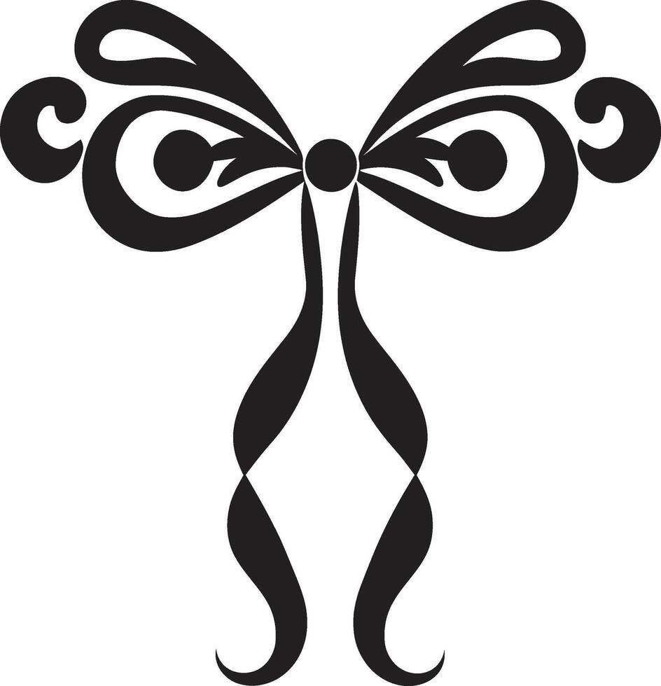 Stylish Ribbon Patterns Decorative Black Chic Ribbon Elegance Black Emblem vector