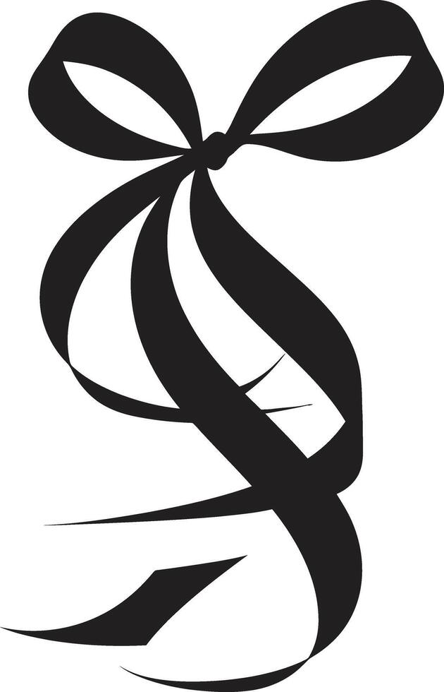 Intricate Ribbon Patterns Element Minimalistic Ribbon Detail Black Emblem vector