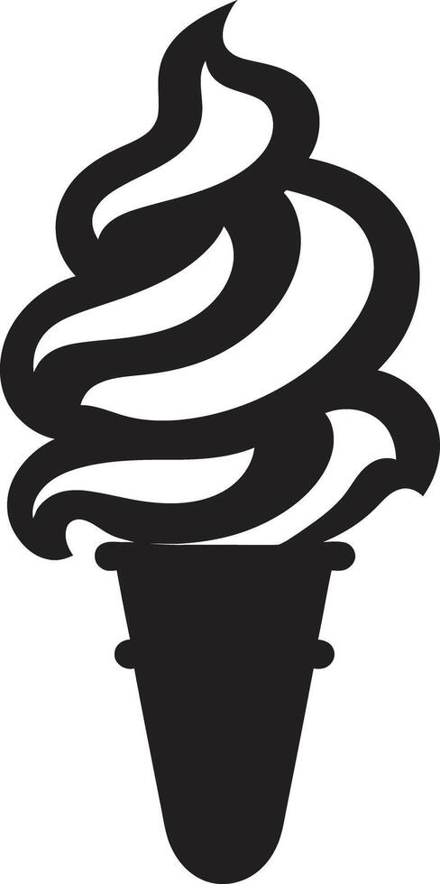 Scoopfuls of Happiness Black Cone Delicious Chill Ice Cream Black vector