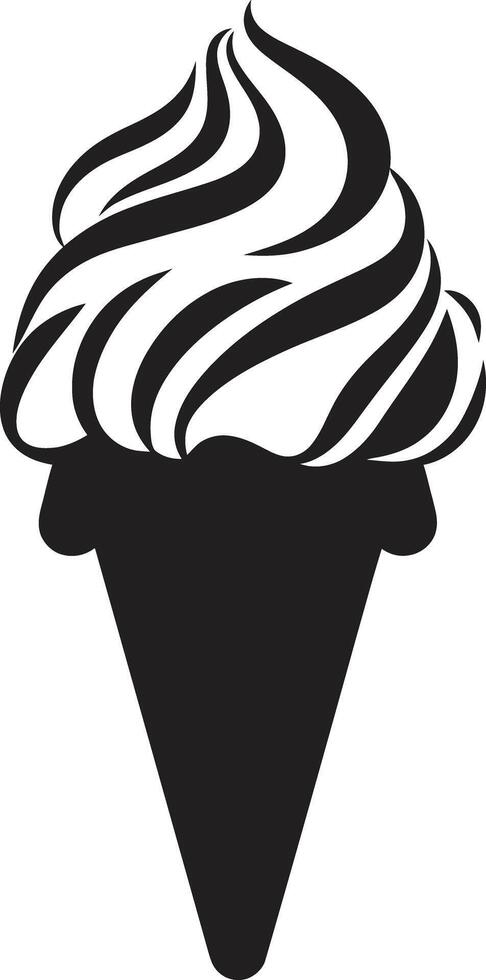 Icy Cones Black Treat Emblem Chill Bliss Cone Ice Cream vector