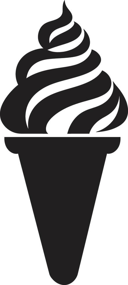 Frozen Ecstasy Black Cone Tasty Twists Cone Ice Cream vector