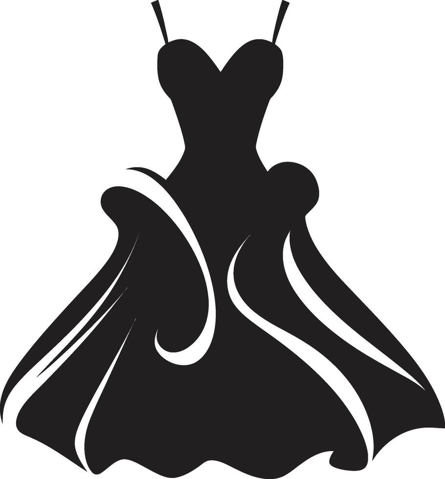 Timeless Sophistication Black Dress Runway Radiance ic Dress Emblem vector