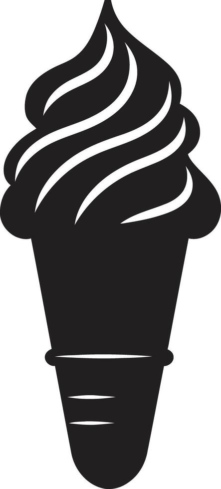 Frosty Temptation Black Cone Scoopfuls of Happiness Ice Cream Black vector
