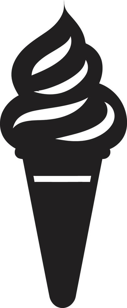 Chilled Indulgence Black Emblem Cone Sweet Swirls Ice Cream Cone Emblem vector