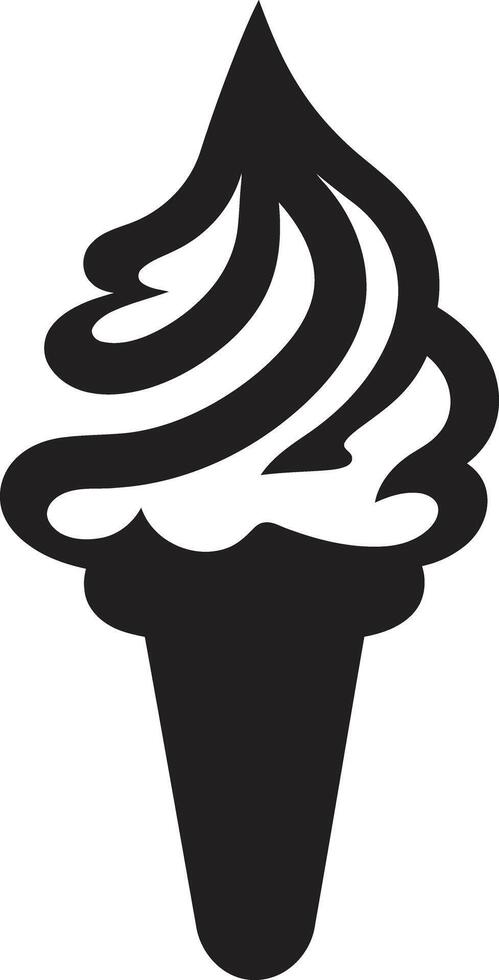 Chilled Euphoria Black Cone Tempting Swirls Ice Cream Cone vector