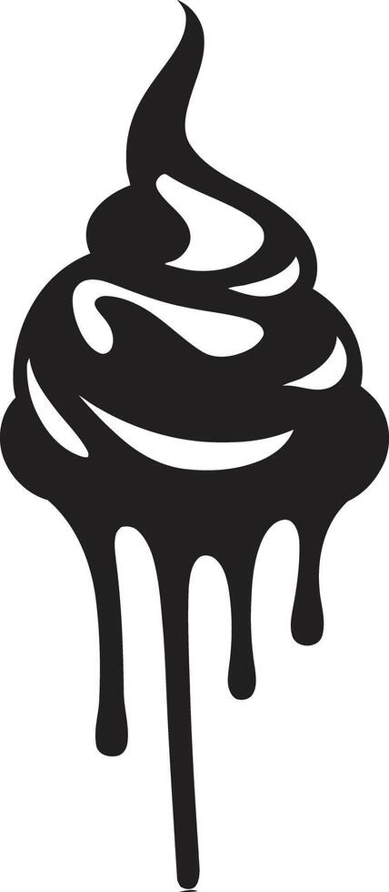 Chill Infusion Black Ice Cream Swirled Elegance Ice Cream Emblem vector