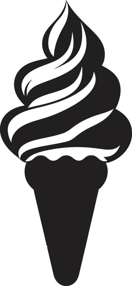 Satisfying Sweetness Cone Ice Cream Frosty Whirls Black Ice Cream vector