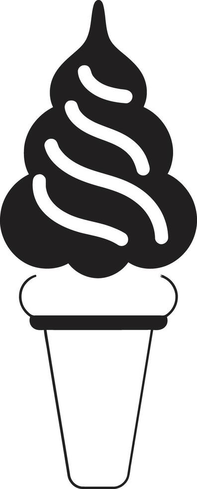 Frozen Ecstasy Black Cone Tasty Twists Cone Ice Cream vector