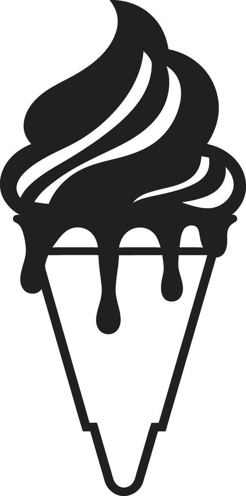 Whipped Joy Black Cone Tasty Treats Ice Cream Emblem vector