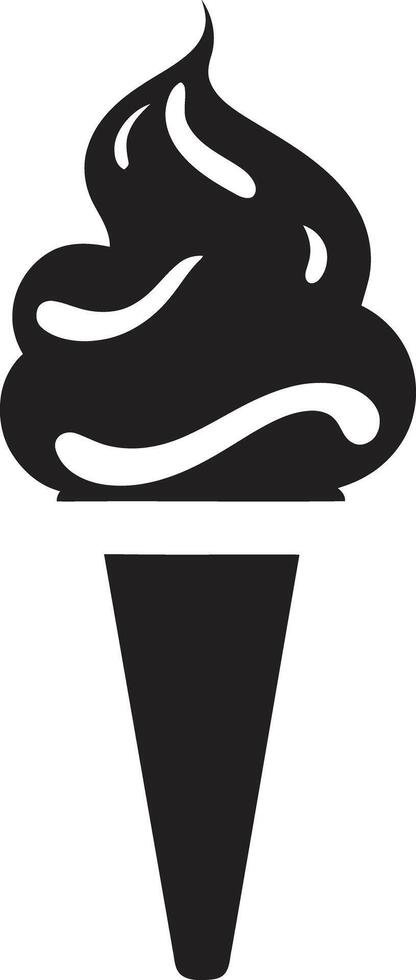 Tasty Treats Ice Cream Emblem Frosty Temptation Black Cone vector