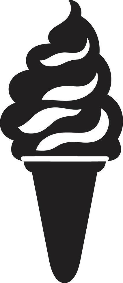 Chill Infusion Black Ice Cream Swirled Elegance Ice Cream Emblem vector