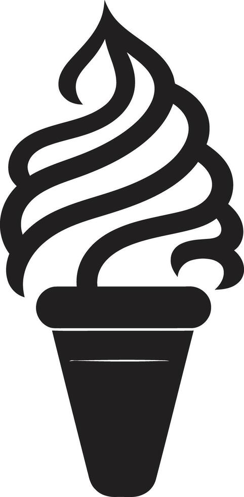 Swirly Indulgence Cone Emblem Whipped Joy Black Cone vector