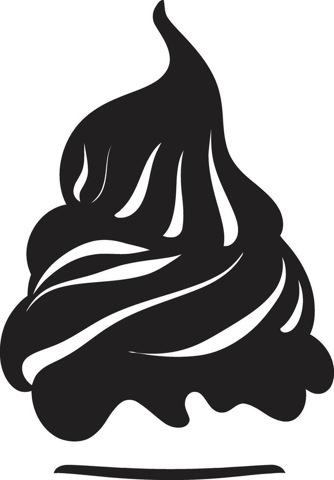 Scoopfuls of Joy Ice Cream Cone Emblem Chilled Serenity Black Cone vector