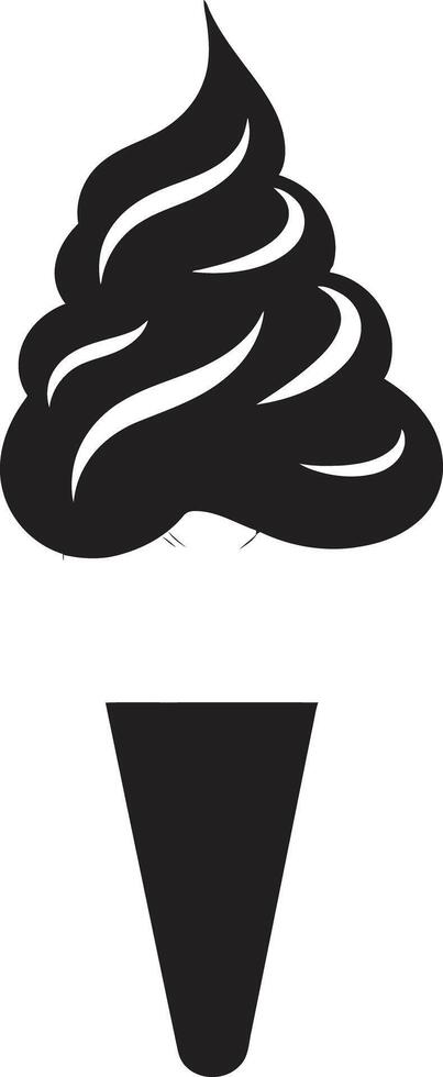 Swirly Temptation Cone Emblem Whipped Bliss Black Cone vector
