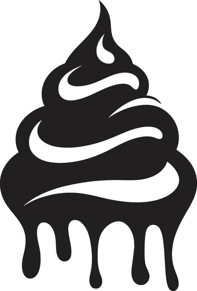 Frosty Delight Ice Cream Cone Whipped Serenity Black Cone Ice Cream vector