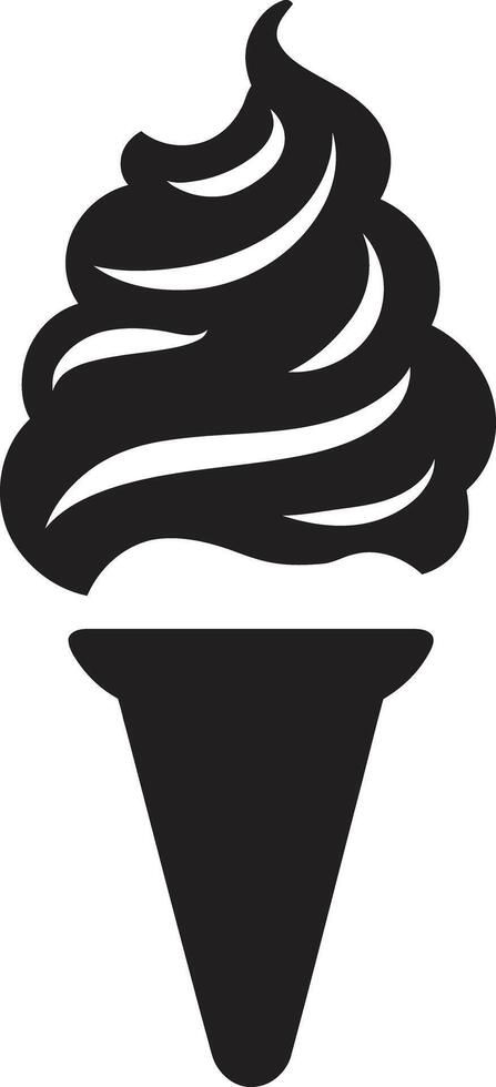 Chilled Delight Black Emblem Cone Sweet Symphony Ice Cream Cone Emblem vector