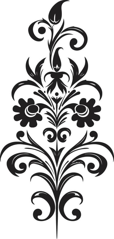 Timeless Finesse Black Deco Element Opulent Detailing Filigree vector