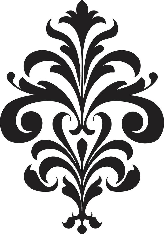Antique Swirls Filigree Emblem Retro Elegance Black Deco vector