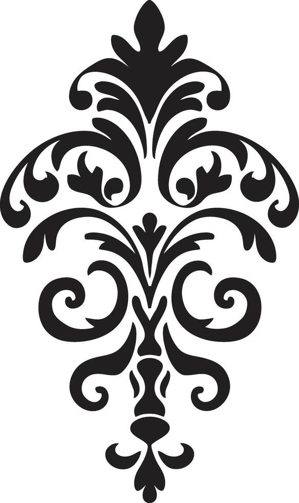 Opulent Detailing Filigree Victorian Splendor Black Emblem vector