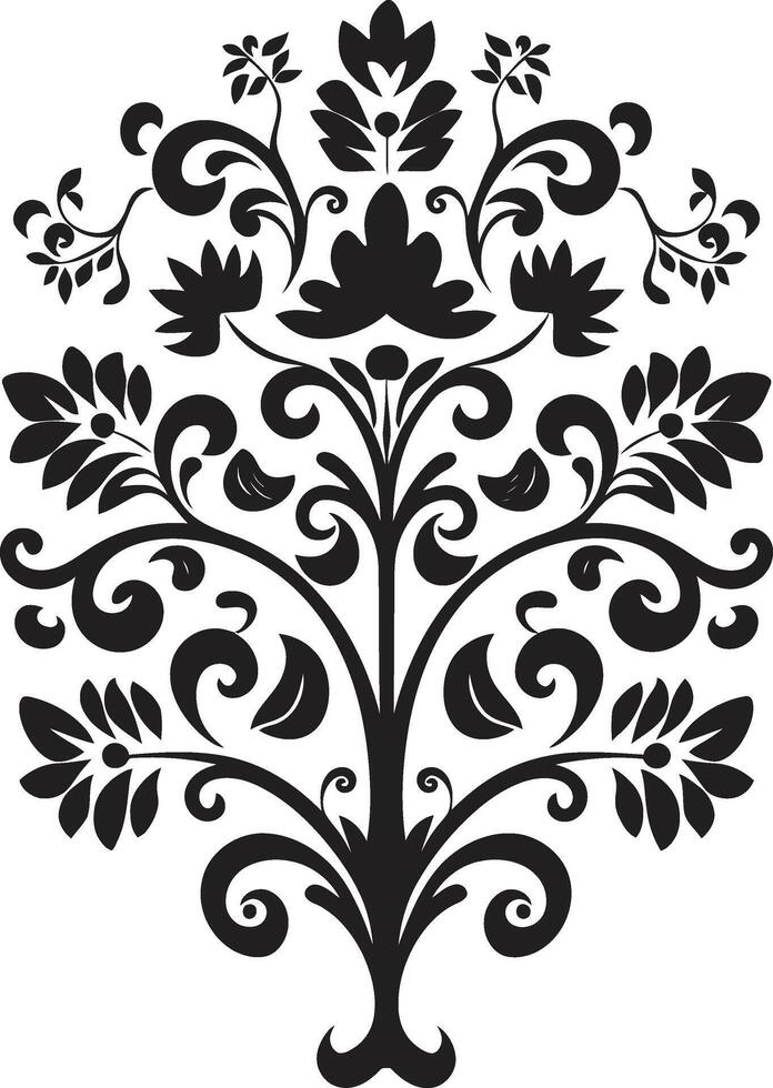 Artistic Flourish Black Deco Emblem Filigree Elegance Vintage Emblem Emblem vector