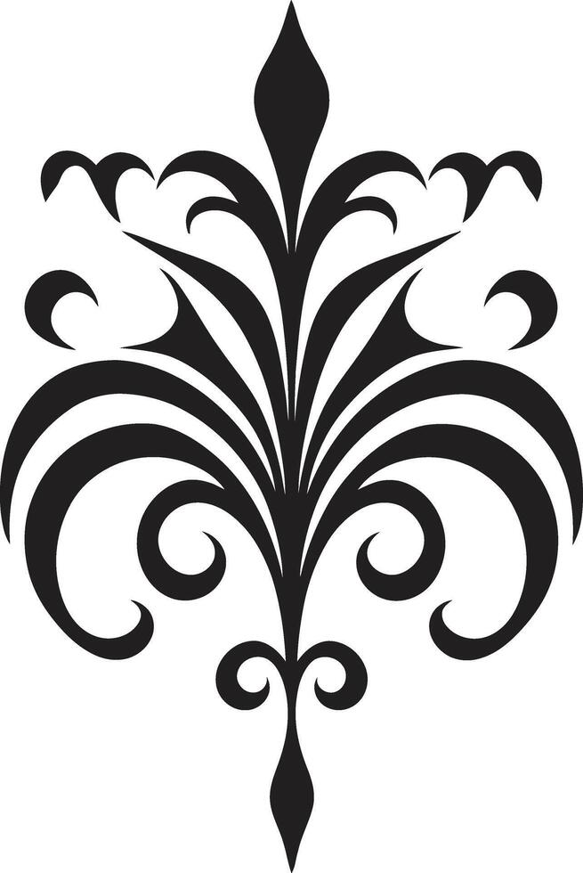 Intricate Artistry Black Filigree Emblem Elegant Heritage Vintage Deco vector