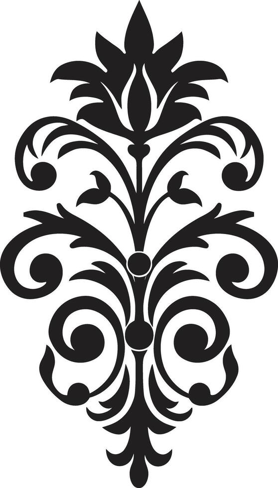 antiguo opulencia filigrana victoriano grandeza negro emblema vector