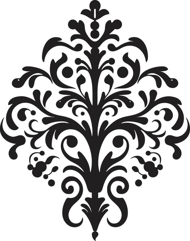 Retro Decadence Vintage Filigree Elegant Whorls Deco Black Emblem vector