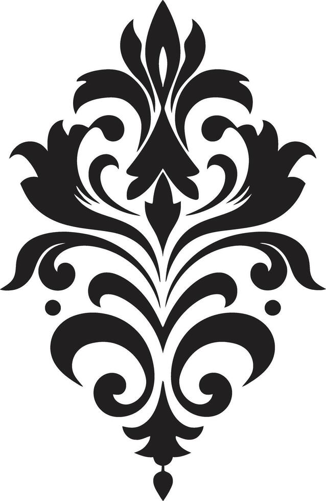 Classic Etchings Black Filigree Elegant Artistry Vintage Black Emblem vector