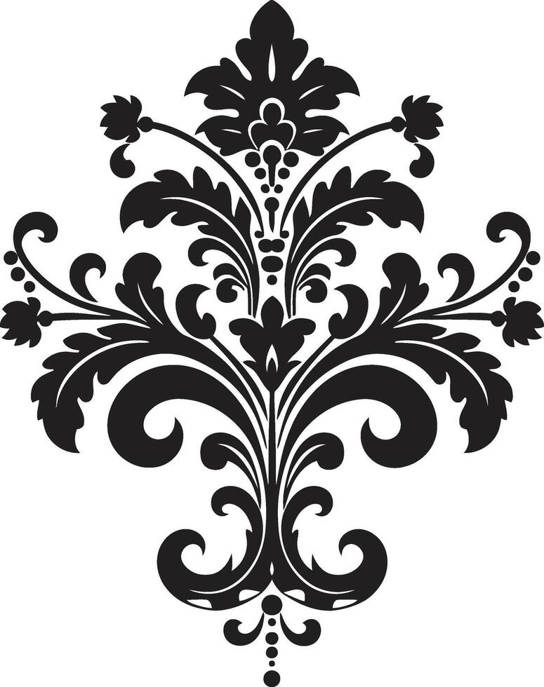 Delicate Mastery Black Emblem Filigree Reverie Vintage vector