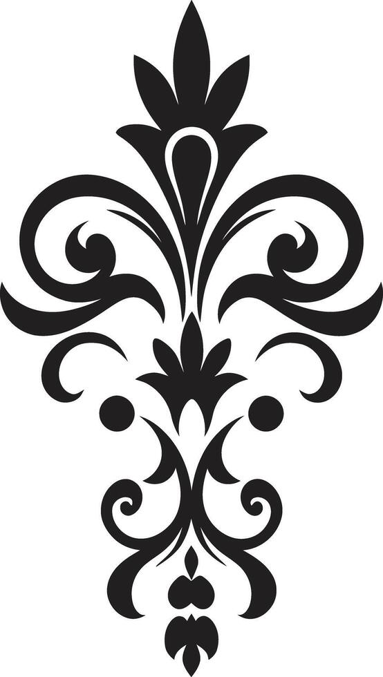 Filigree Reverie Vintage Timeless Opulence Black Filigree Emblem vector