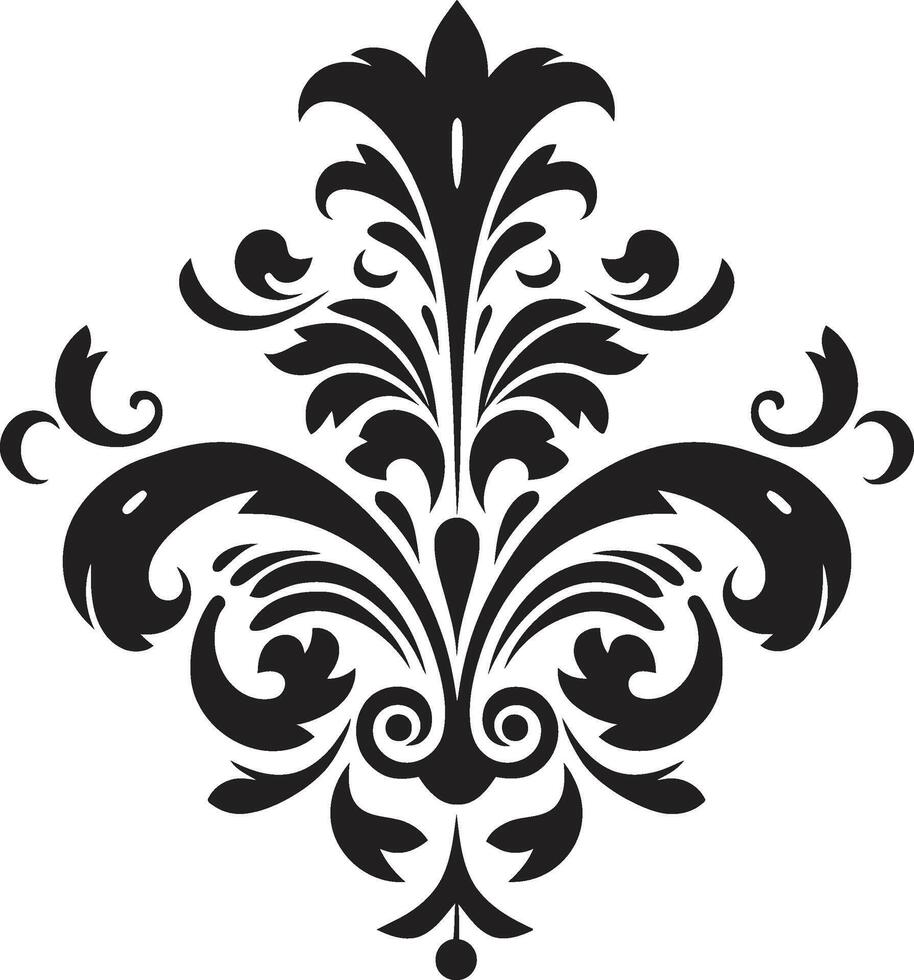 antiguo florecer negro emblema elegante complejidades filigrana emblema vector
