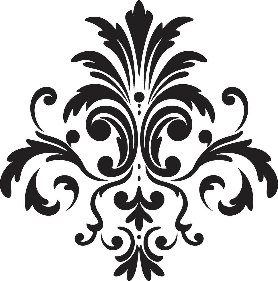 Elegant Reverie Vintage Deco Emblem Timeless Artistry Black Filigree vector