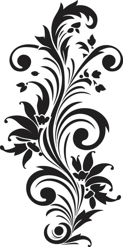 Ornate Echoes Vintage Black Filigree Finesse Black Emblem vector